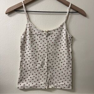 NWOT Brandy Melville Floral Eyelet Tank Top